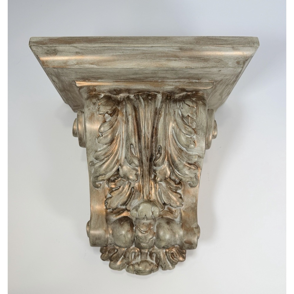 Vintage Midcentury Hollywood Regency Gold Tone Wall Bracket Corbel Shelf 9-1/4"